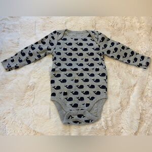 Baby GAP Gray Whale Print Baby Bodysuit